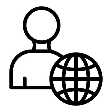 Serbest Çalışan Vektör İllüstrasyon Satır Simgesi Tasarımı