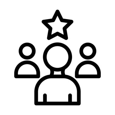 Liderlik Vektörü İllüstrasyon Satırı Simge Tasarımı