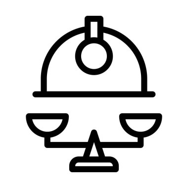 Çalışma Hukuku Vektörü İllüstrasyon Satır Simgesi Tasarımı