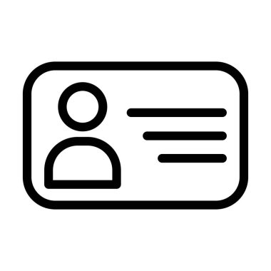 Kimlik Kart Vektörü Resmetme Satırı Simgesi Tasarımı