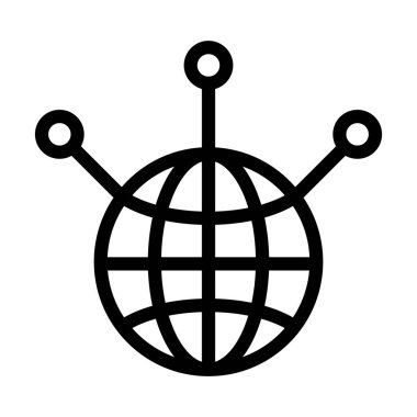 Küreselleşme Vektörü Resmetme Satırı Simgesi Tasarımı