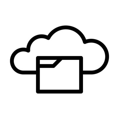 Bulut Veri Vektörü İllüstrasyon Satır Simgesi Tasarımı