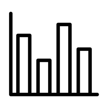 Çubuk Grafik Vektörü İllüstrasyon Satır Simgesi Tasarımı