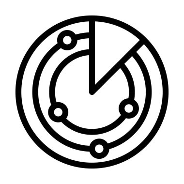 Radar Vektör İllüstrasyon Satır Simgesi Tasarımı