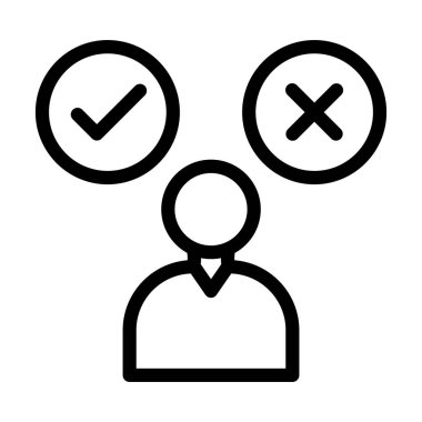 Karar Verme Vektörü Resmetme Satırı Simgesi Tasarımı