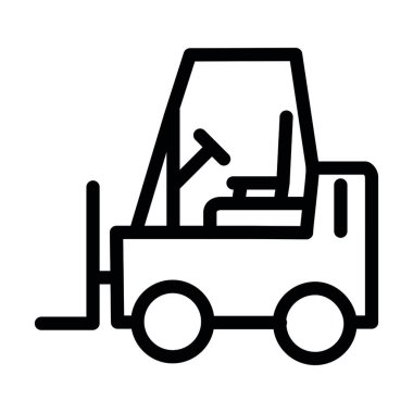 Forklift Vektör İllüstrasyon Satır Simgesi Tasarımı