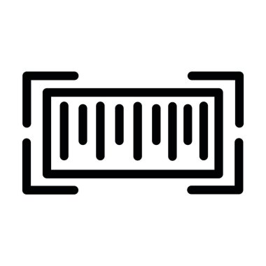 Barkod Vektör İllüstrasyon Satır Simgesi Tasarımı