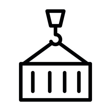 Taşıyıcı Vektör İllüstrasyon Satır Simgesi Tasarımı