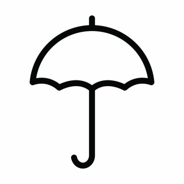 Umbrella Vektör İllüstrasyon Satır Simgesi Tasarımı