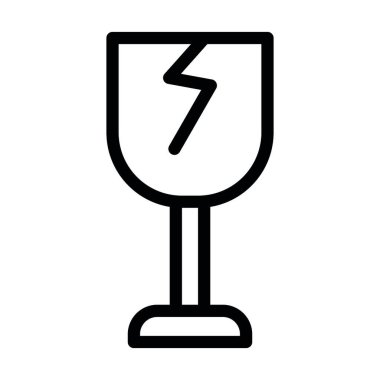 Kırılgan Vektör İllüstrasyon Satır Simgesi Tasarımı