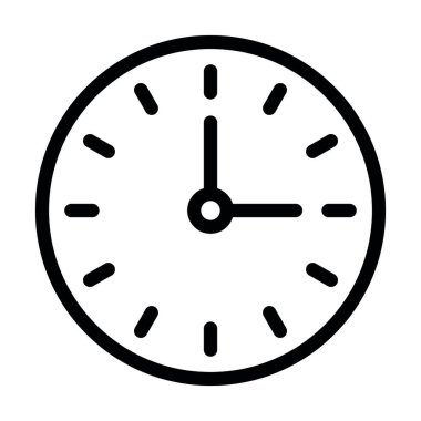 Vektör İllüstrasyon Satır Simgesi Tasarımı Zamanı