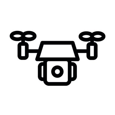 Drone Vektör İllüstrasyon Satır Simgesi Tasarımı