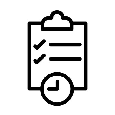 Bekleme Listesi Vektör Resmetme Satırı Simgesi Tasarımı