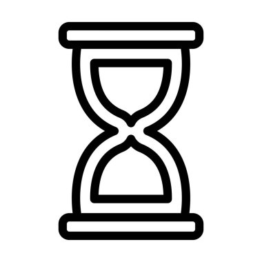 Kum Saati Vektörü Resmetme Satırı Simge Tasarımı