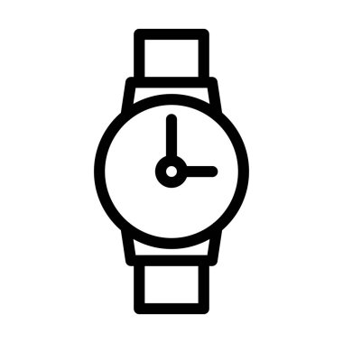 El Saati Vektörü İllüstrasyon Satır Simgesi Tasarımı