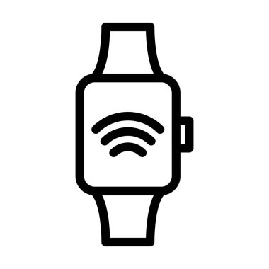 Akıllı Saat Vektör İllüstrasyon Satır Simgesi Tasarımı