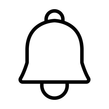 Bildirimli Çan Vektörü İllüstrasyon Satır Simgesi Tasarımı
