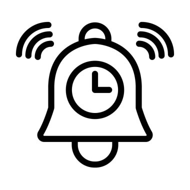 Hatırlatma Vektörü İllüstrasyon Satırı Simgesi Tasarımı