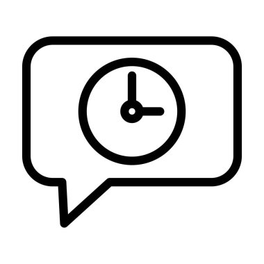 İleti Saat Vektörü Resmetme Satırı Simgesi Tasarımı