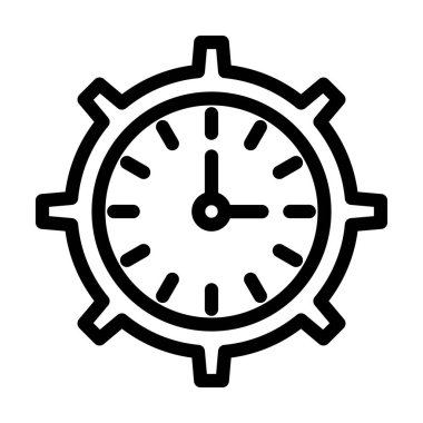 Etkili Zaman Vektörü İllüstrasyon Satır Simgesi Tasarımı