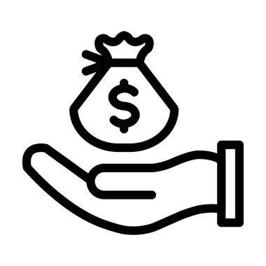 Kredi Vektörü İllüstrasyon Satırı Simgesi Tasarımı