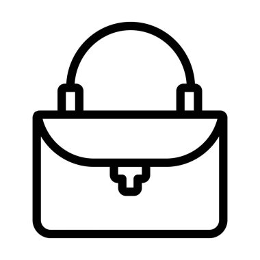 Çanta Vektörü İllüstrasyon Satır Simgesi Tasarımı