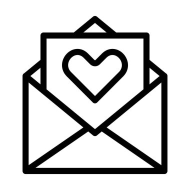 Aşk Harfi Vektörü Resmetme Satırı Simgesi Tasarımı