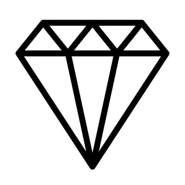 Elmas Vektörü İllüstrasyon Satır Simgesi Tasarımı