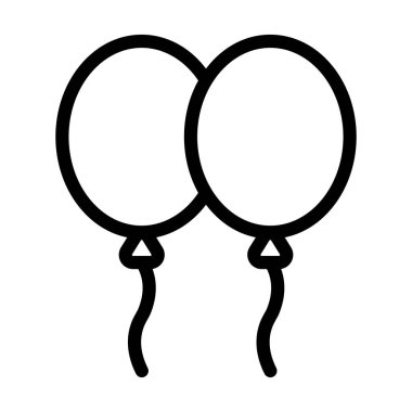 Balonlar Vektör İllüstrasyon Satır Simgesi Tasarımı