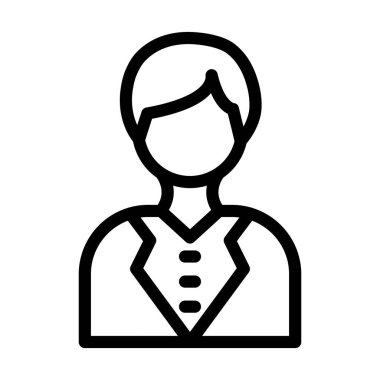 Damat Vektörü İllüstrasyon Satır Simgesi Tasarımı