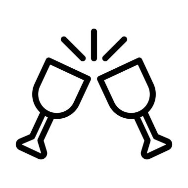 Şerefe Vektör İllüstrasyon Satırı Simge Tasarımı