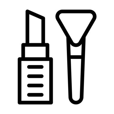 Makyaj Vektörü Resmetme Satırı Simgesi Tasarımı