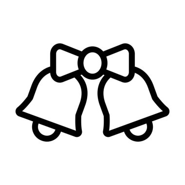 Düğün Çanı Vektör İllüstrasyon Satırı Simge Tasarımı