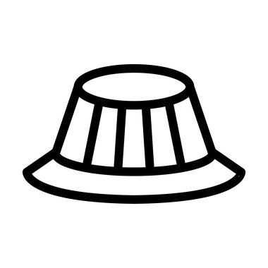Şapka Vektörü İllüstrasyon Satırı Simgesi Tasarımı