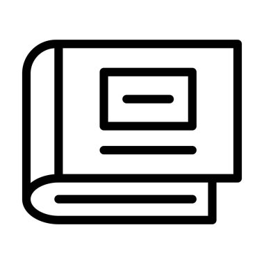 Kitap Kapağı Vektörü İllüstrasyon Satırı Simgesi Tasarımı