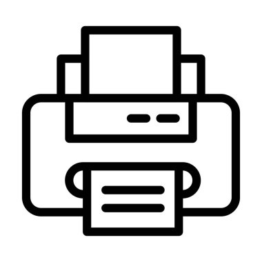 Yazıcı Vektörü İllüstrasyon Satır Simgesi Tasarımı