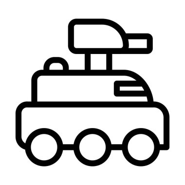 Zırhlı Van Vector İllüstrasyon Satır Simgesi Tasarımı