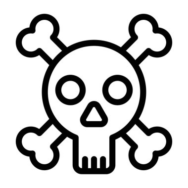 Kurukafa Vektörü İllüstrasyon Satır Simgesi Tasarımı