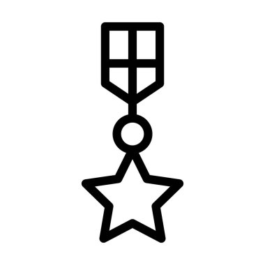 Onur Madalyası Vektör İllüstrasyon Satırı Simge Tasarımı