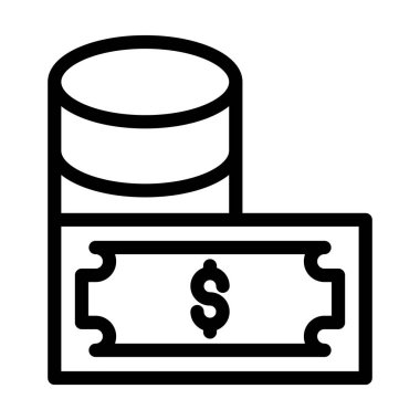 Cash Flow Vektör İllüstrasyon Satır Simgesi Tasarımı