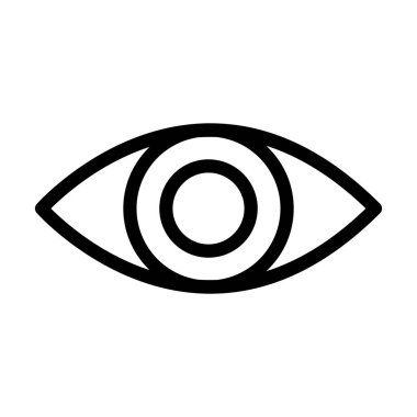 Göz Vektörü İllüstrasyon Satır Simgesi Tasarımı