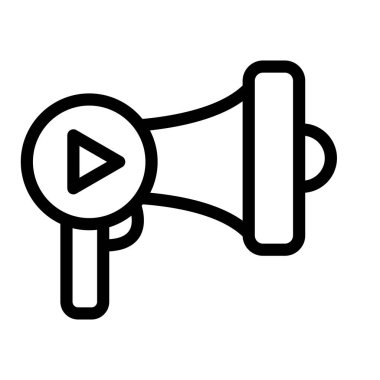 Video Pazarlama Vektörü Resmetme Satırı Simgesi Tasarımı