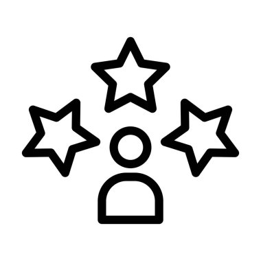 Müşteri Gözden Geçirme Vektörü İllüstrasyon Satır Simgesi Tasarımı