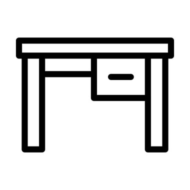 Masa Vektörü İllüstrasyon Satırı Simgesi Tasarımı