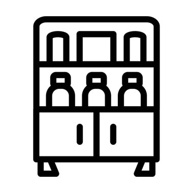 Raflar Vektör Resmetme Satırı Simge Tasarımı