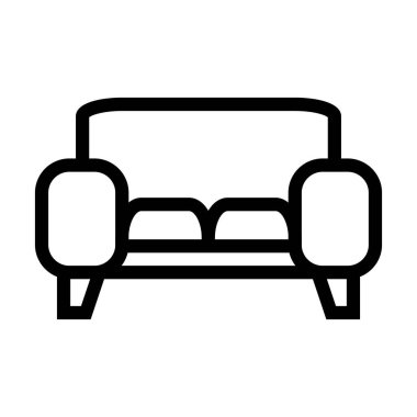 Koltuk Vektörü İllüstrasyon Satırı Simgesi Tasarımı