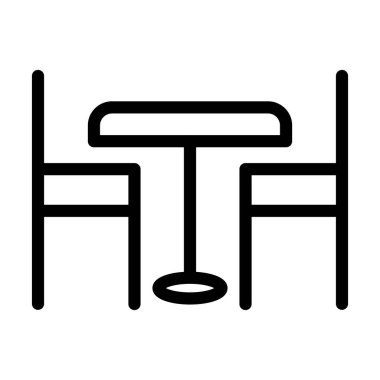 Yemek Masası Vektörü Resmetme Satırı Simgesi Tasarımı