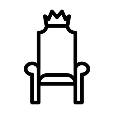 Taht Vektörü İllüstrasyon Satırı Simge Tasarımı