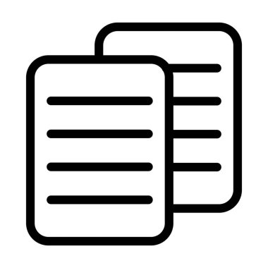 İçerik Kopyalama Vektör İllüstrasyon Satır Simgesi Tasarımı