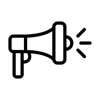 Megafon Vektör İllüstrasyon Satır Simgesi Tasarımı